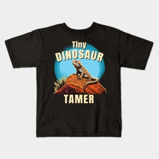 Fun Bearded Dragon Reptile Tiny Dinosaur Tamer Kids T-Shirt